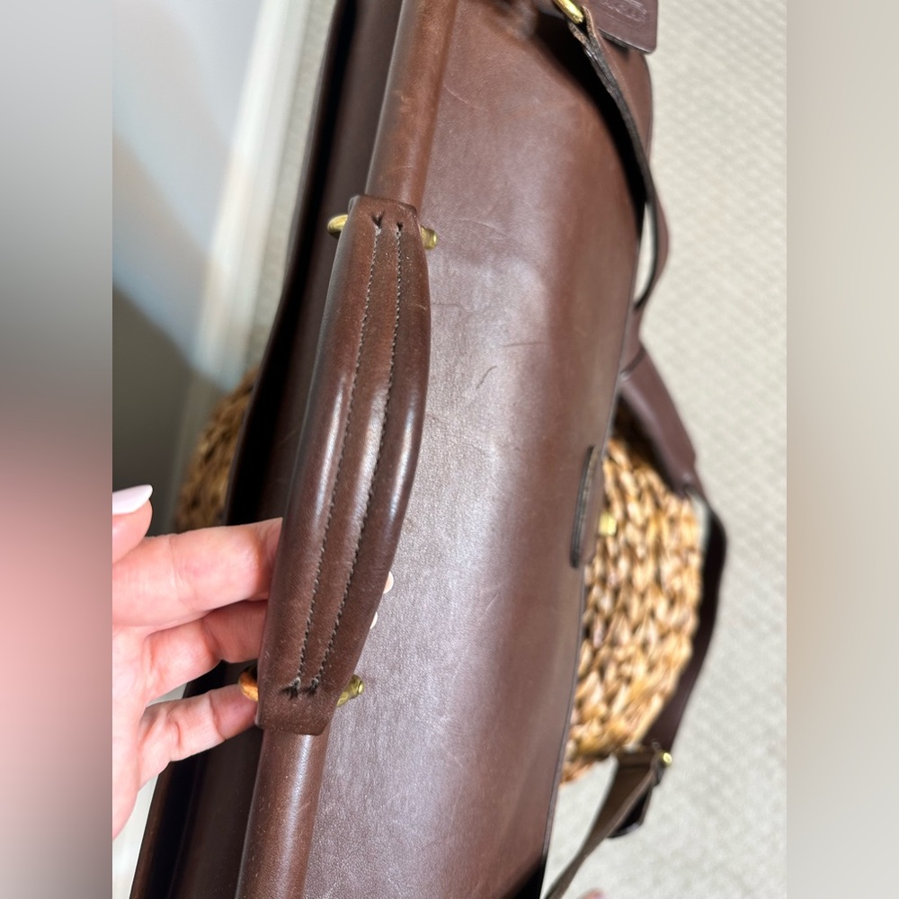 Vintage Coach Beekman 5266 Mocha dark brown leather briefcase bag made in USA - Picture 3 of 11